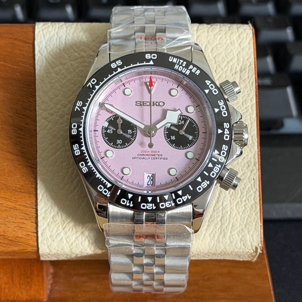 Seiko Daytona Pink Blackbay VK63 Chronograph Exclusive