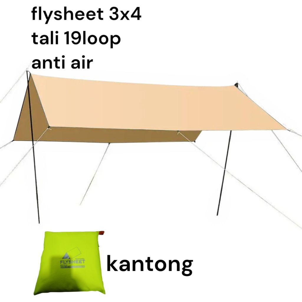 flysheet 3x4 tali 19 loop waterproof