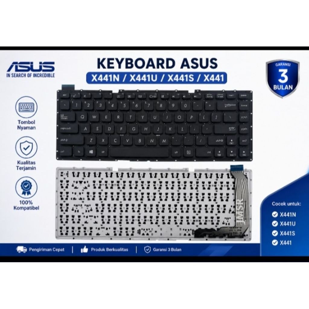 Keyboard Laptop ASUS X441N X441U X441S X441 Pengganti Keyboard Rusak
