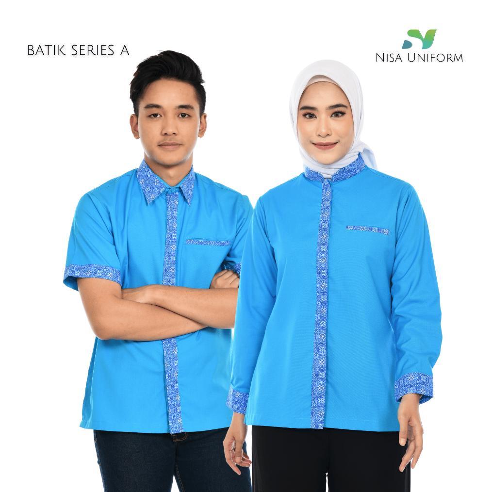 ORIGINAL BAJU BATIK COWOK CEWEK MURAH/KEMEJA KERJA KARYAWAN CUSTOM BORDIR/SERAGAM KARYAWAN RESTORAN