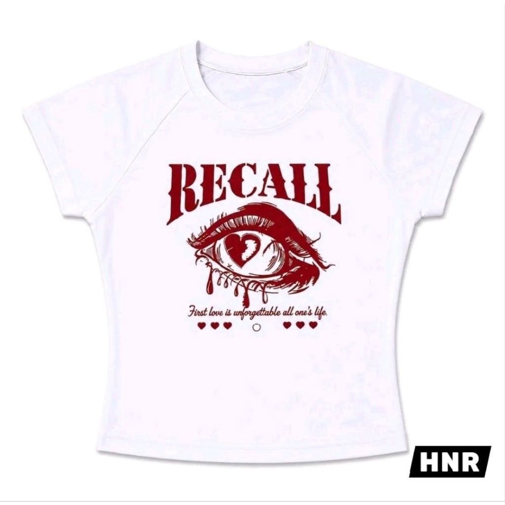 Cropped Tee ringer recall - crop recall atasan wanita