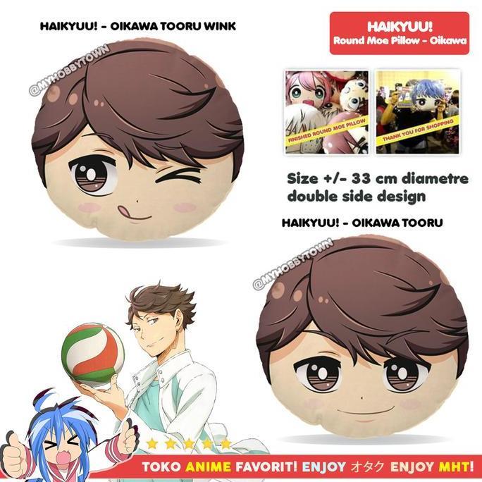Bantal Bulat Anime Haikyuu Oikawa Toru Aoba Johsai Plush Doll Plushie