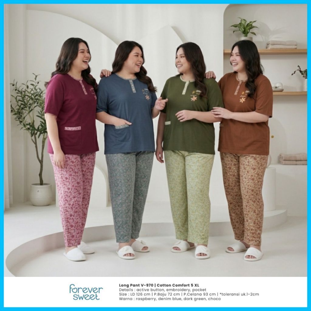FOREVER SWEET PIYAMA JUMBO BAJU TIDUR CP BIG SIZE 5XL