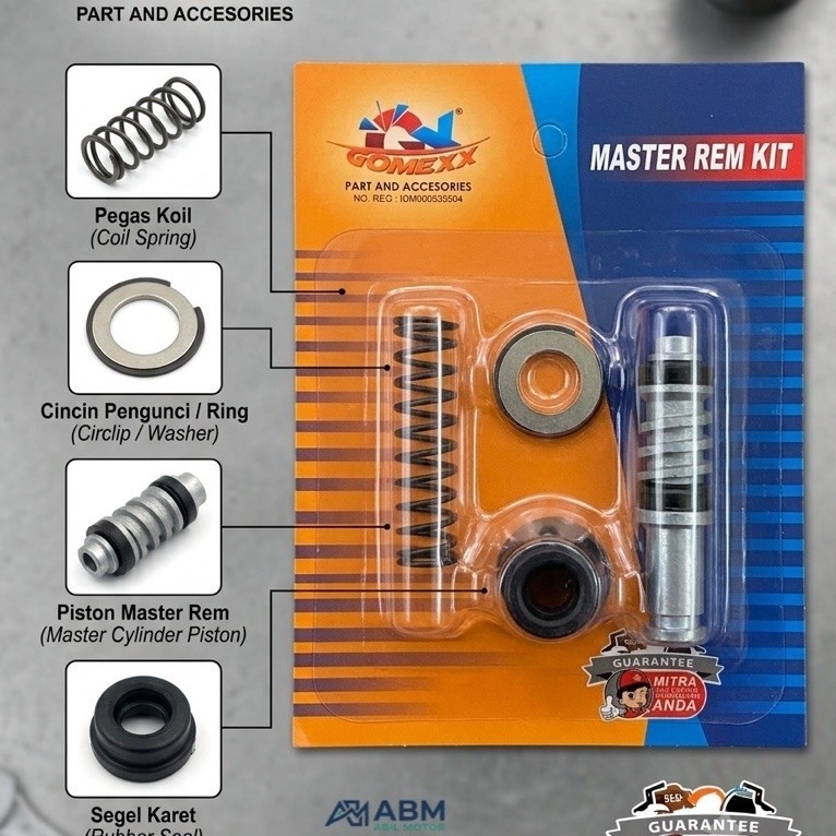 Master Rem Kit GOMEXX Part and Accessories Piston Master Rem dengan Coil Spring dan Seal