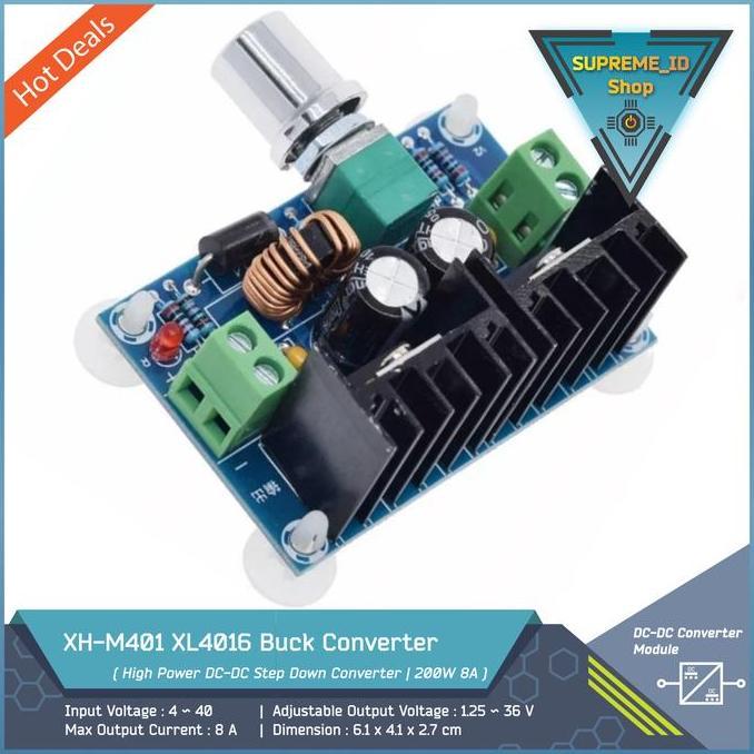 Rexcom- Xh-M401 Xh-M404 Xl4016 Dc Step Down Voltage Regulator Buck Power Supply Converter | 8A 200W