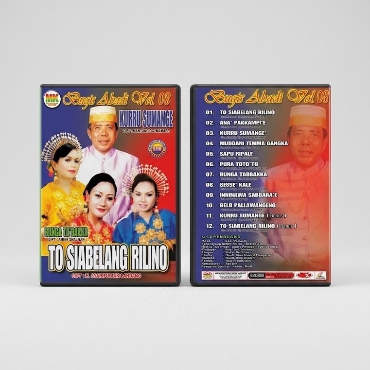Kaset CD VCD Lagu Bugis Abadi Vol. 1 - 10 Produksi Musik Kita Record