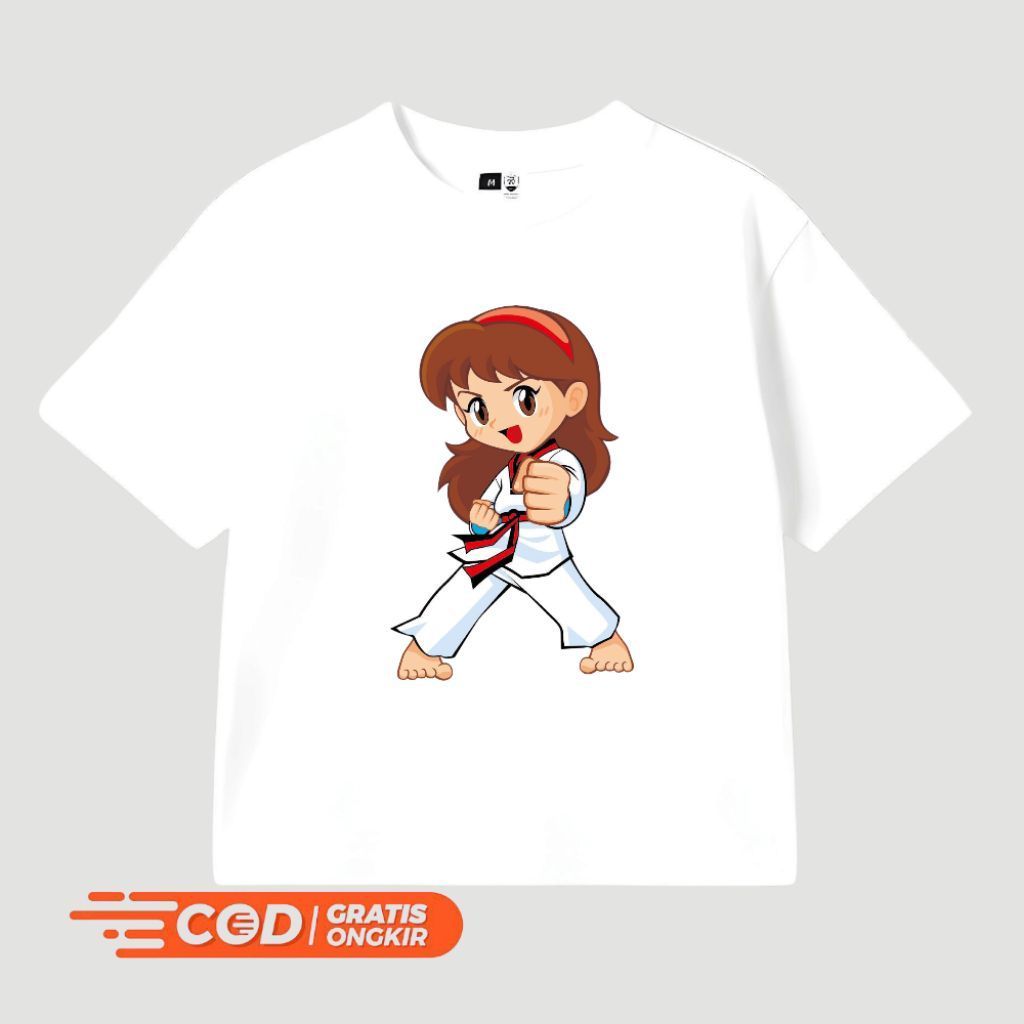 Baju kaos anak perempuan Karate Taekwondo jujitsu