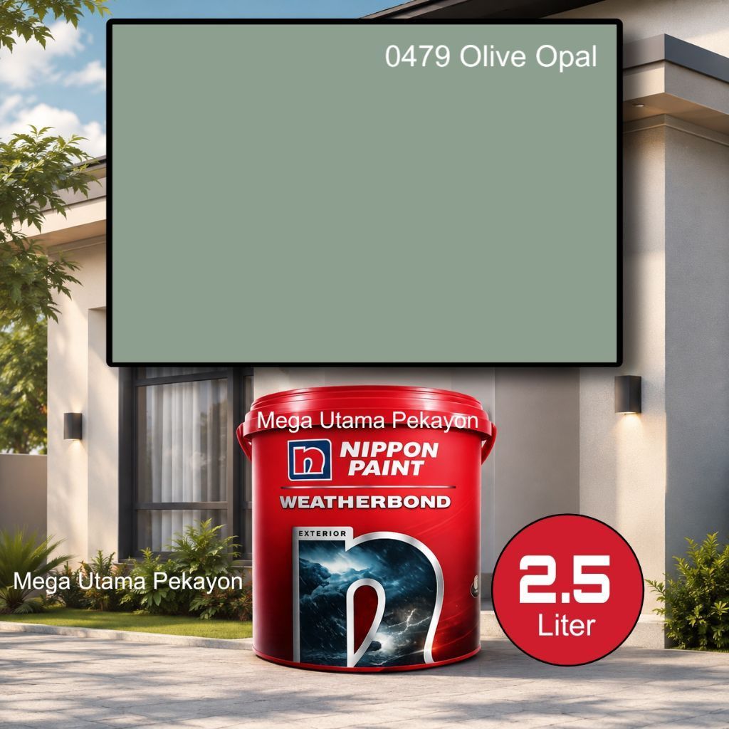 Nippon Weatherbond 2,5L Warna OLIVE OPAL 0479 Cat Dinding Tembok Exterior