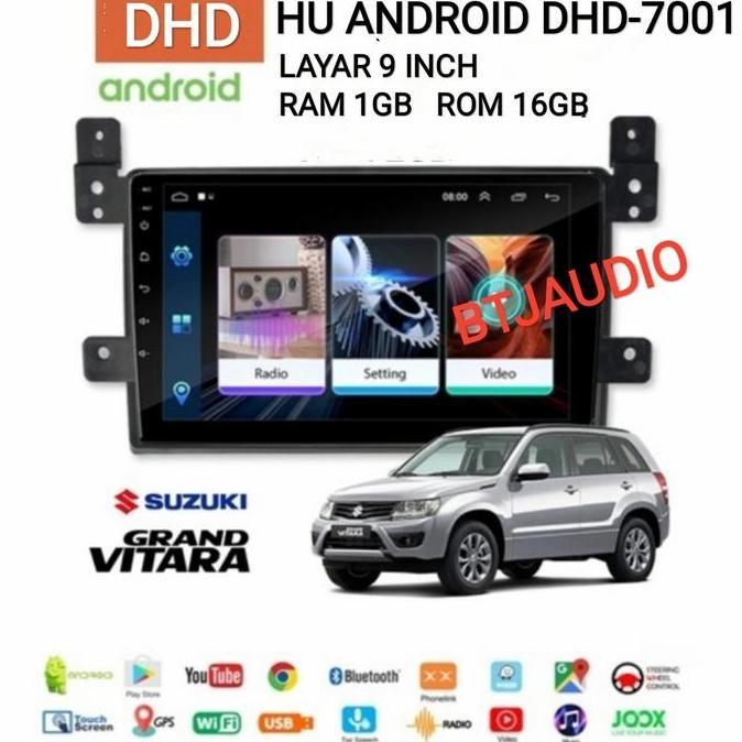 Wexx- Head Unit Tape Tv Mobil Android Merk Orca/Dhd/Skeleton Utk Suzuki Grand Vitara Layar 9 Inch