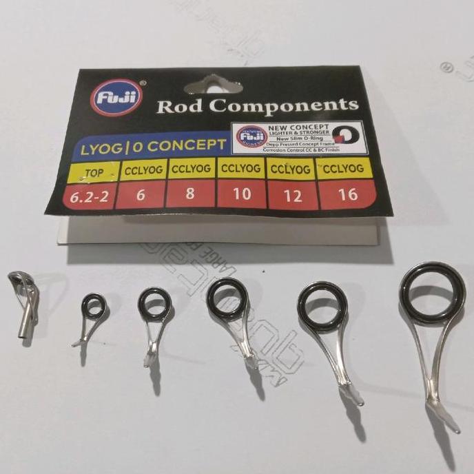 Ring guide/cincin/mamarit asli Fuji isi 6pcs untuk costum Joran timbang, Joran Kolam,Sungai Danau &J