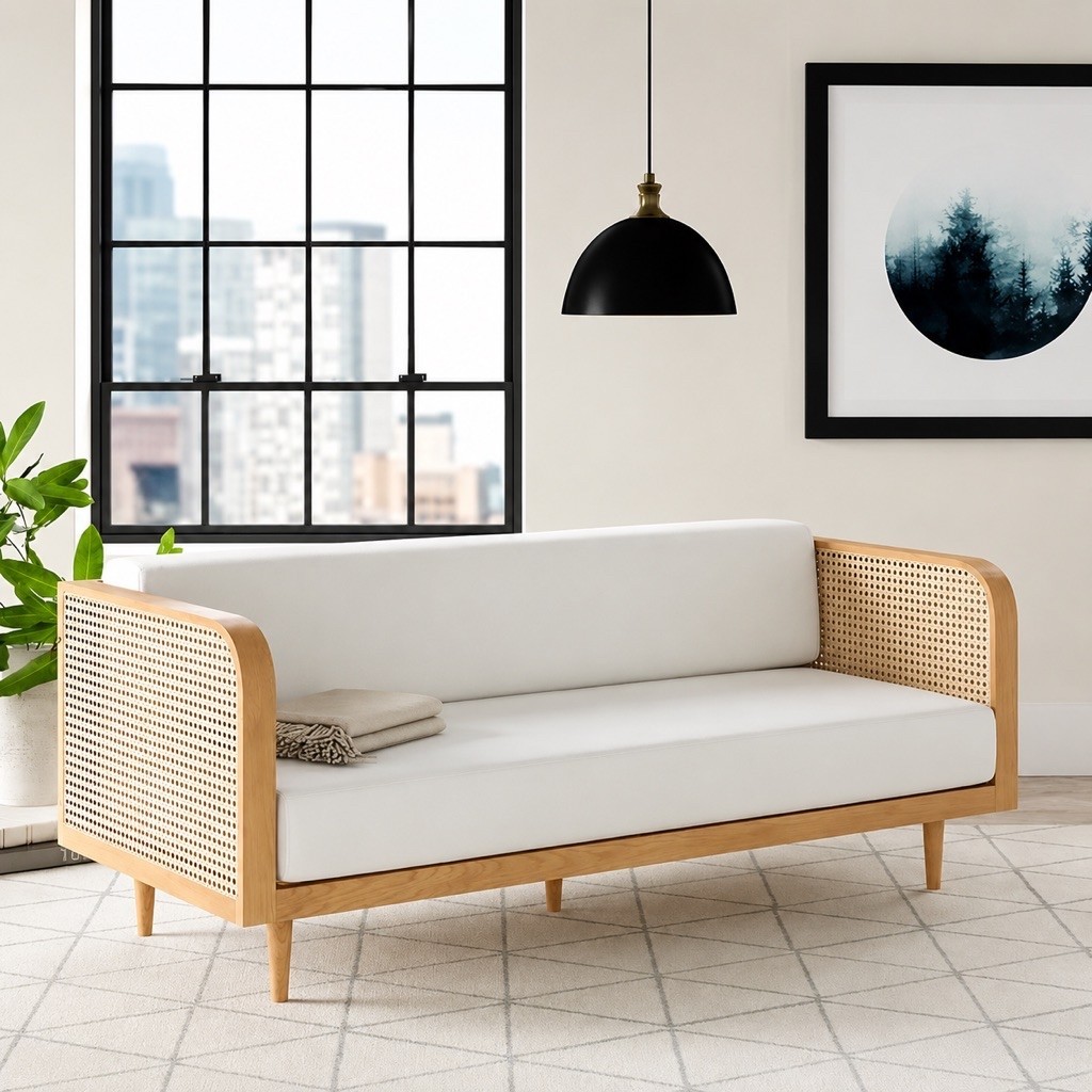 Bangku Sofa Rotan Retro Sofa Retro Minimalis Sofa Retro Kayu Jati Minimalis