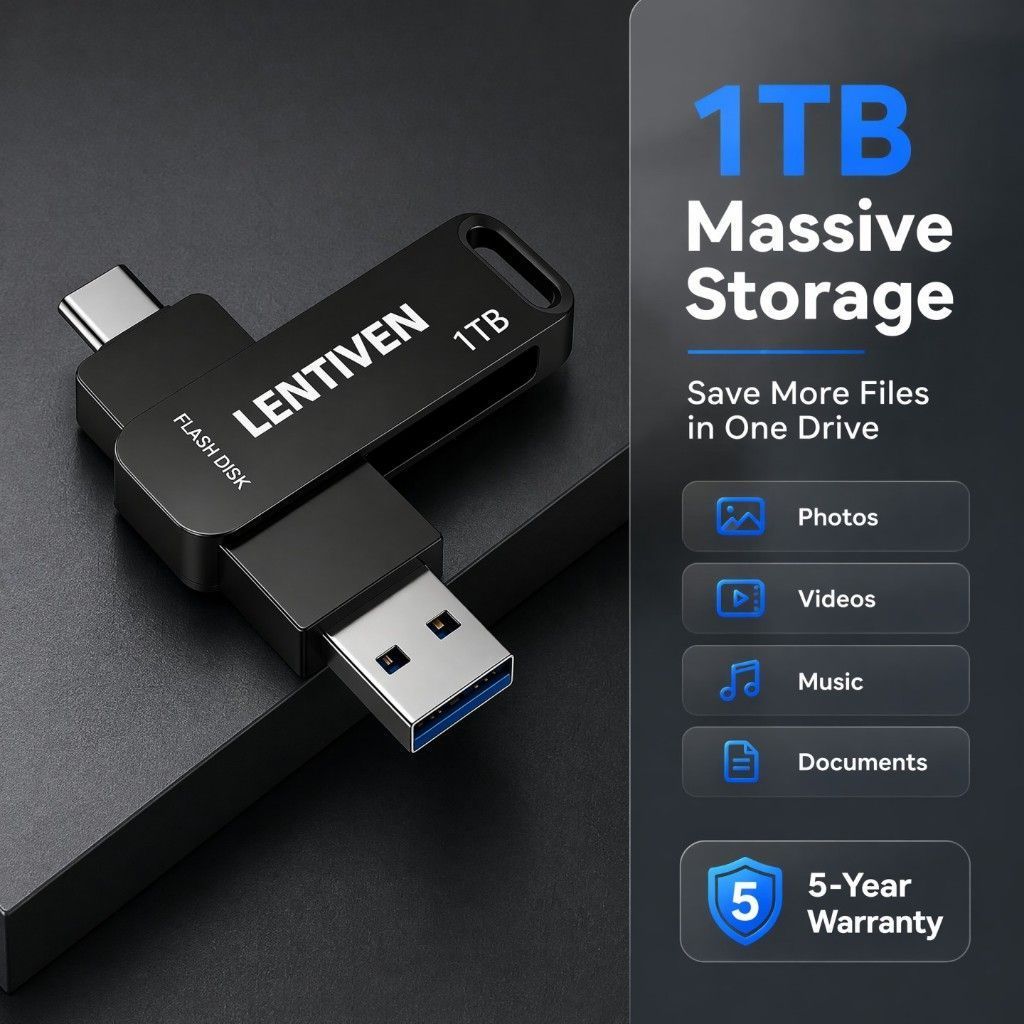 Flashdisk LENTIVEN 1TB OTG USB Type C Original Grosir / Satuan