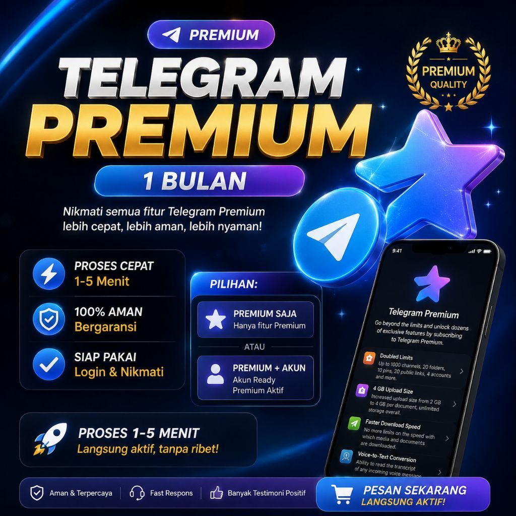 Akun Telegram Premium Siap Pakai Proses Cepat