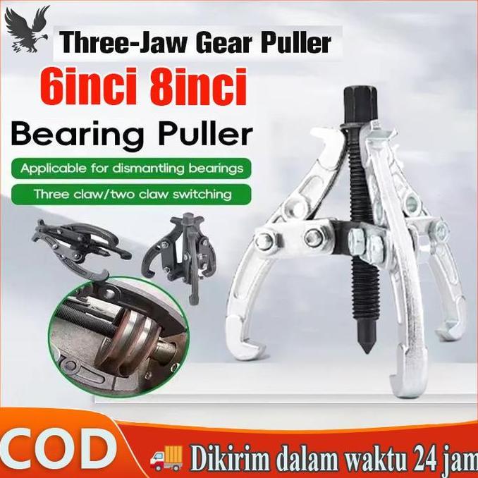 EZVECHE [COD]Gear Puller 3 Jaw Tracker, alat pencabut bearing laher 6/8Inch  ,Perbaikan motor, mobil
