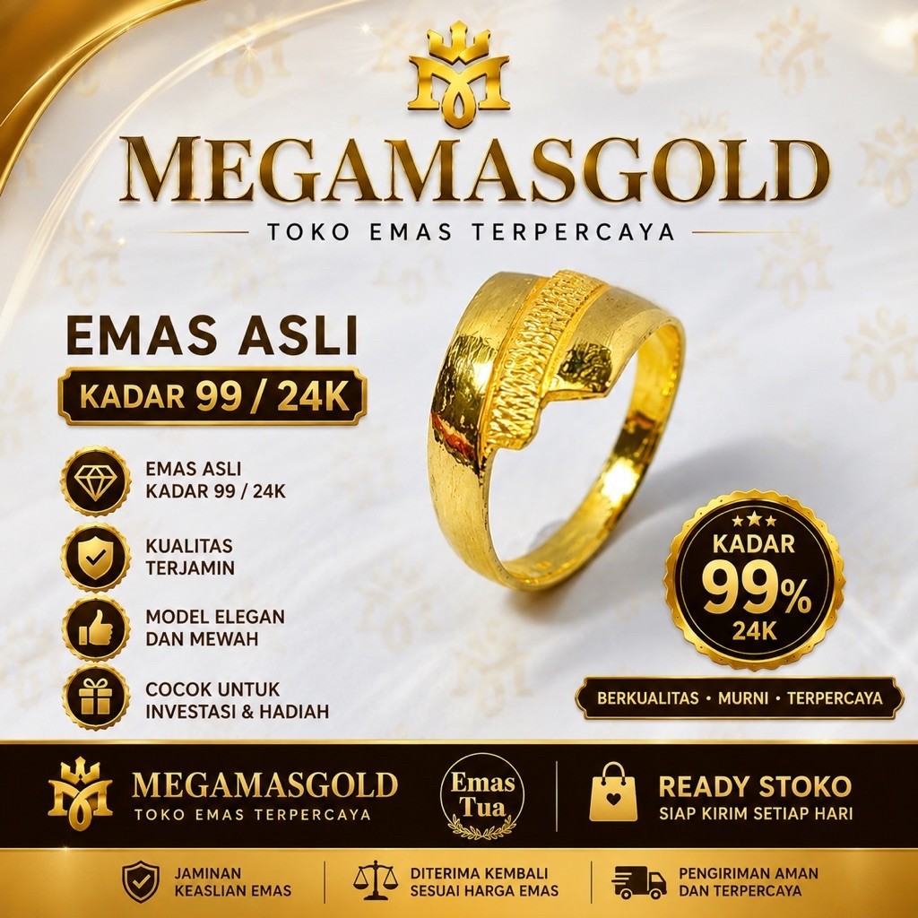 Cincin emas asli kadar 99-24k emas medan
