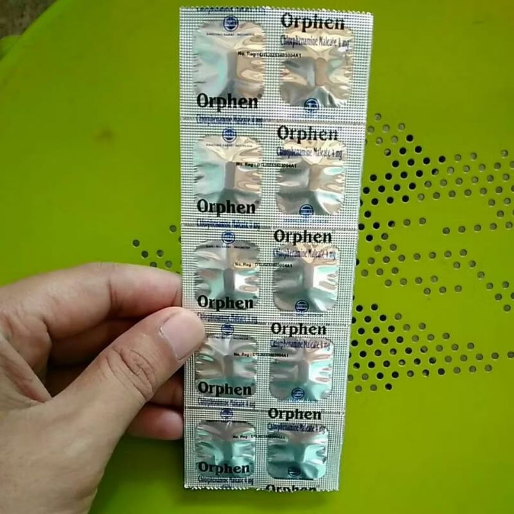 Obat Alergi Orphen 10 Tablet - Mengatasi Gatal, Alergi Dingin, Biduran, Kaligata