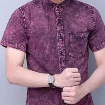 Kemeja Jeans Lengan Pendek Bens More Kemeja Jeans Pria Lengan Pendek
