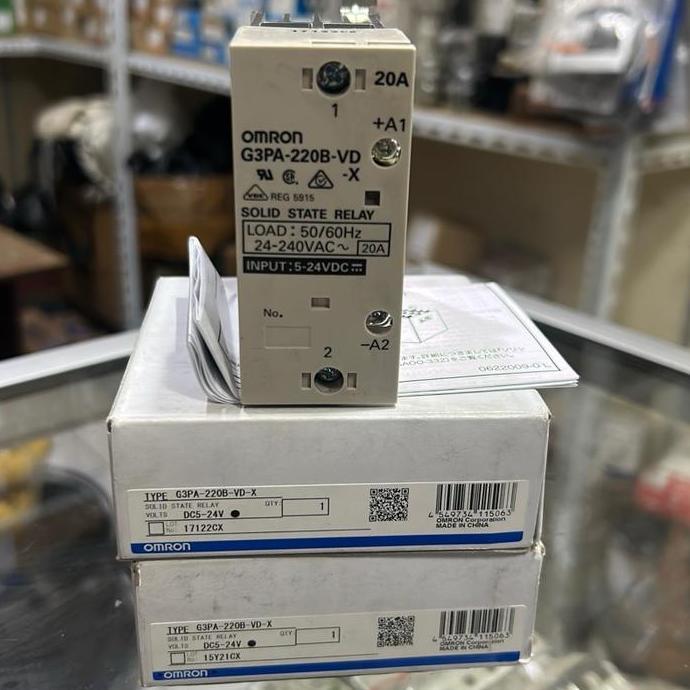 OMRON SOLID STATE RELAY G3PA-220B-VD-X BARU DAN ORIGINAL DENGAN INPUT 5-24VDC DAN LOAD 24-240VAC 20A