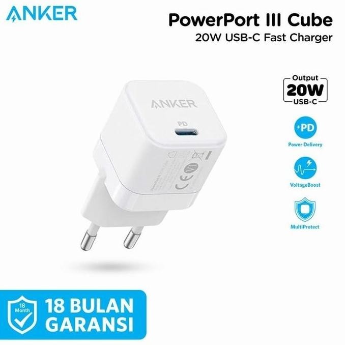 HARGA DISC - Anker PowerPort III Cube 20W A2149 Charger Adapter PD iPhone 11 12 13