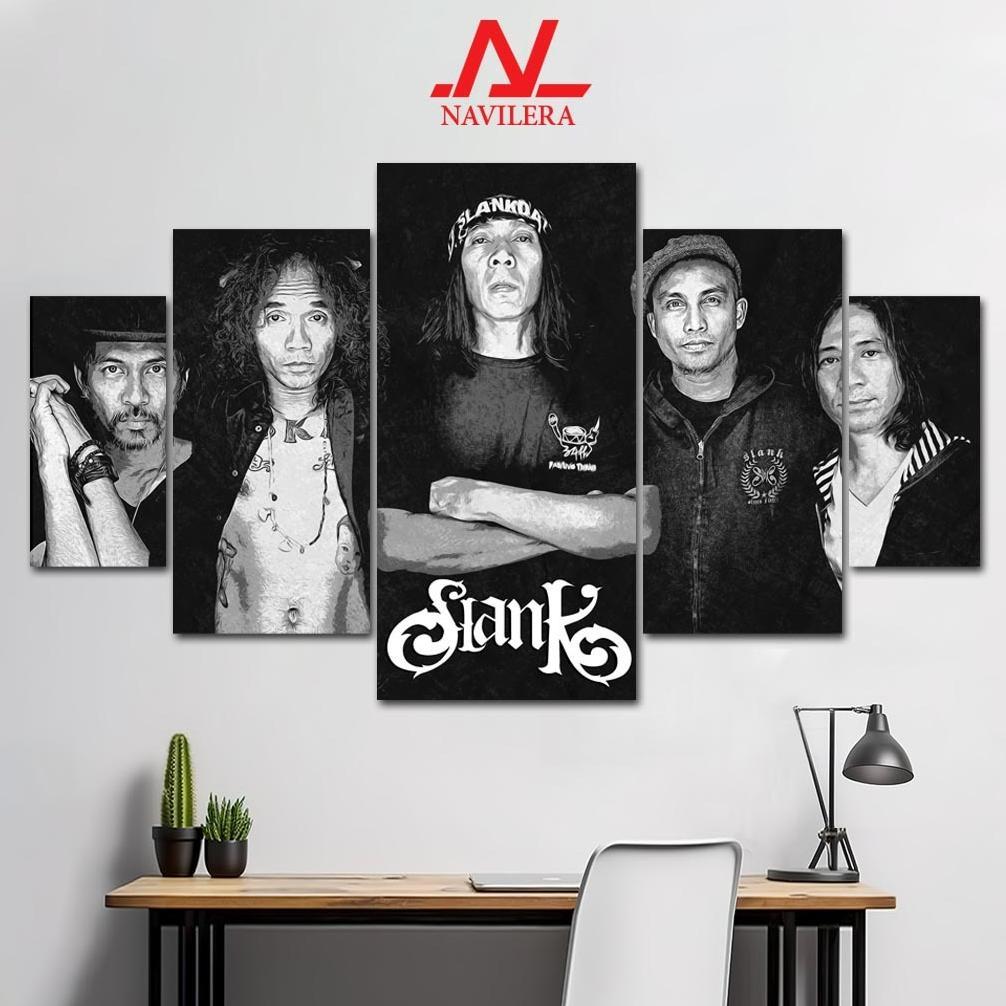 [RJK] HIASAN PAJANGAN DINDING KAMAR POSTER BAND 1 SET SLANK 5 Pcs POSTER KAYU WALL DECOR