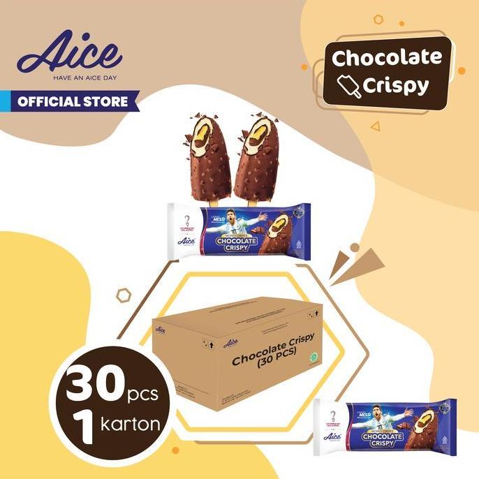 Cakeandcake- Aice Ice Cream Chocolate Crispy Es Krim (1 Karton Isi 30 Pcs) Eskrim
