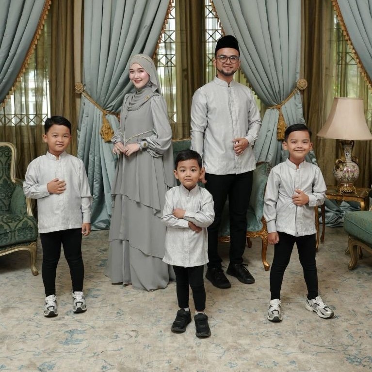 PRE ORDER Sarimbit Kazami SINGGASANA Cinta by Kazami Gamis lebaran idul Fitri Set Family Haliza