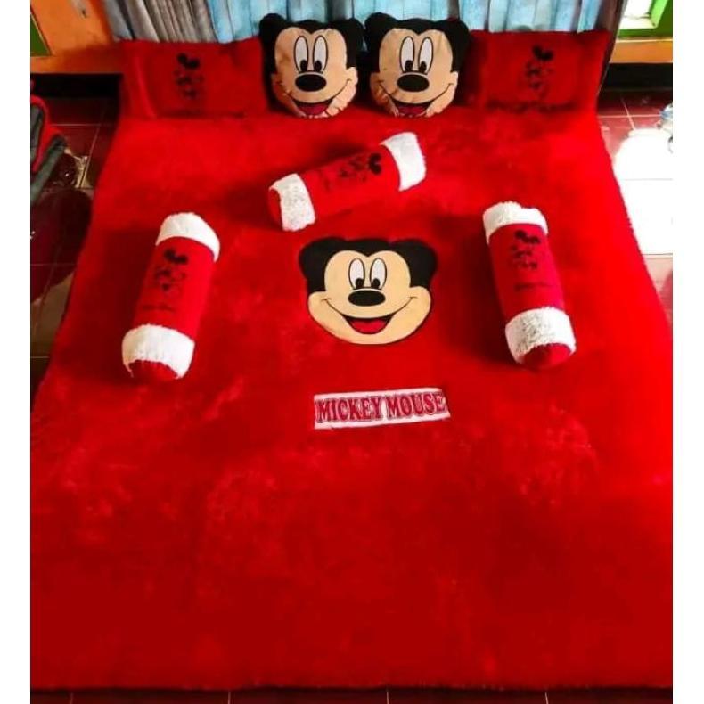 KASUR SURPET BULU RASFUR MOTIF KARAKTER BONUS 2BANTAL 1GULING