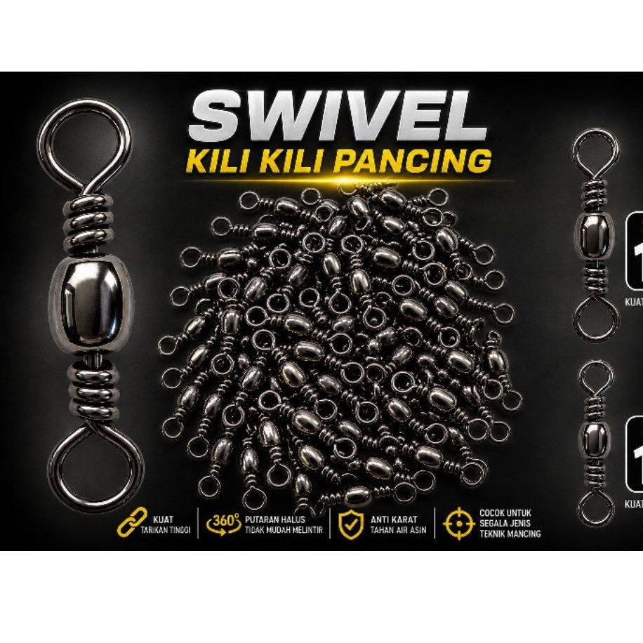 Swivel kili kili pancing kuat anti karat