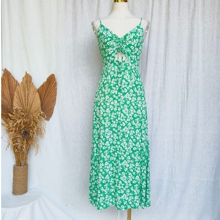 Ghanda Floral Overall Dress Rayon Viscose
