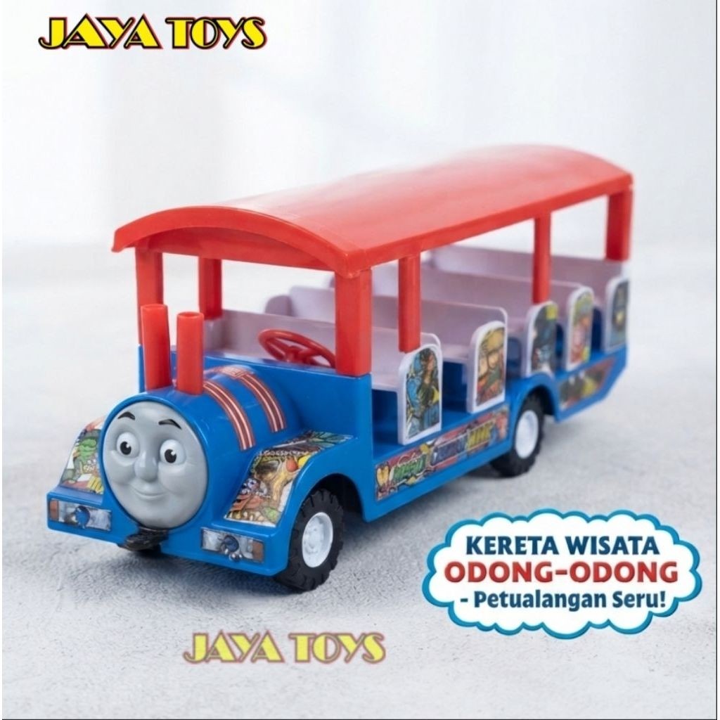 Odong Odong Kereta Wisata Mainan Anak 31cm Lampu Musik Baterai Kereta Mini