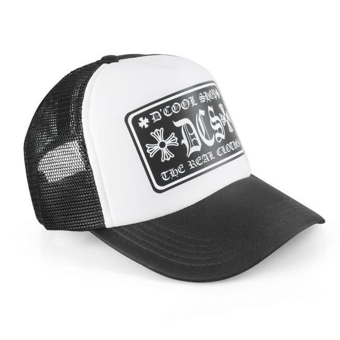 Capto- Topi Jaring Distro Pria Keren Chrome Hearts Hitam Putih Trucker Outdoor