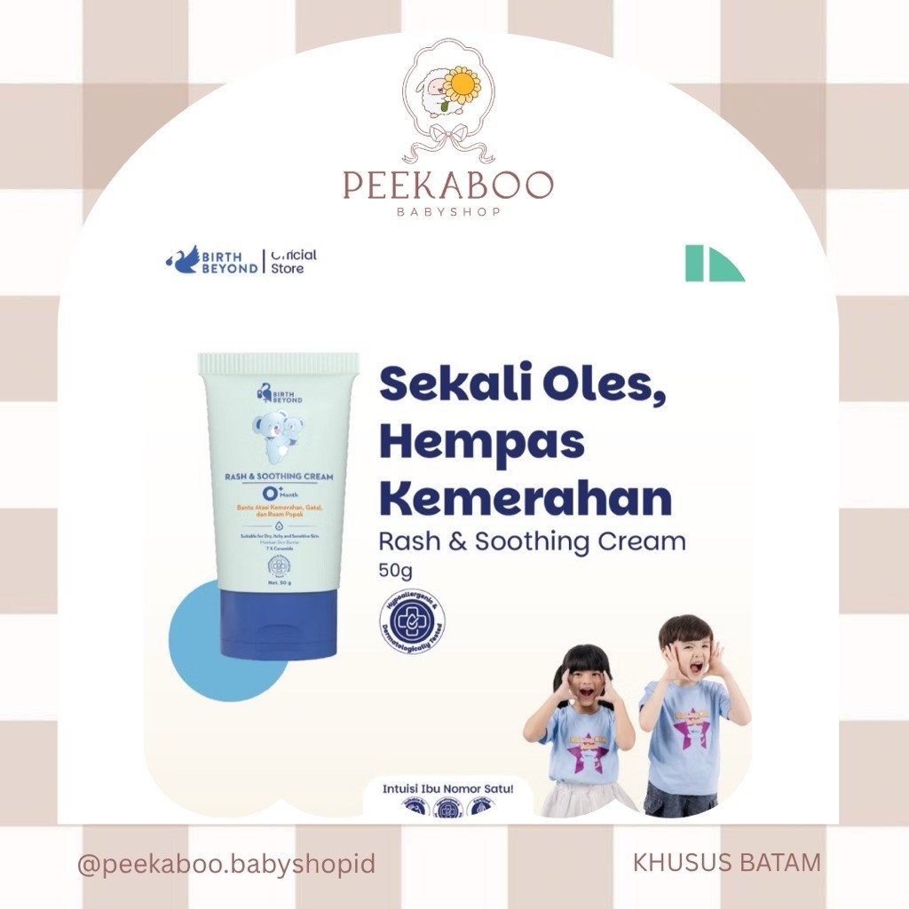 BIRTH BEYOND Krim Bayi Rash And Soothing Cream 50g Baby Ceramide Zinc Oxide