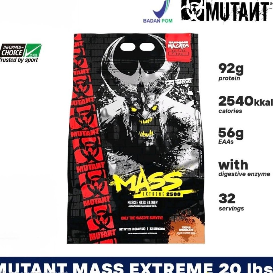 MUTANT MASS EXTREME GAIN 20 LBS MASS GAINER  EVO MASS MEGA MASS SUSU GYM FITNESS