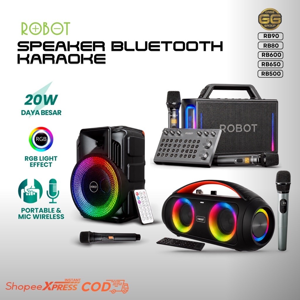 SPEAKER ROBOT KARAOKER BLUETOOTH || RB500 || RB600 || RB90