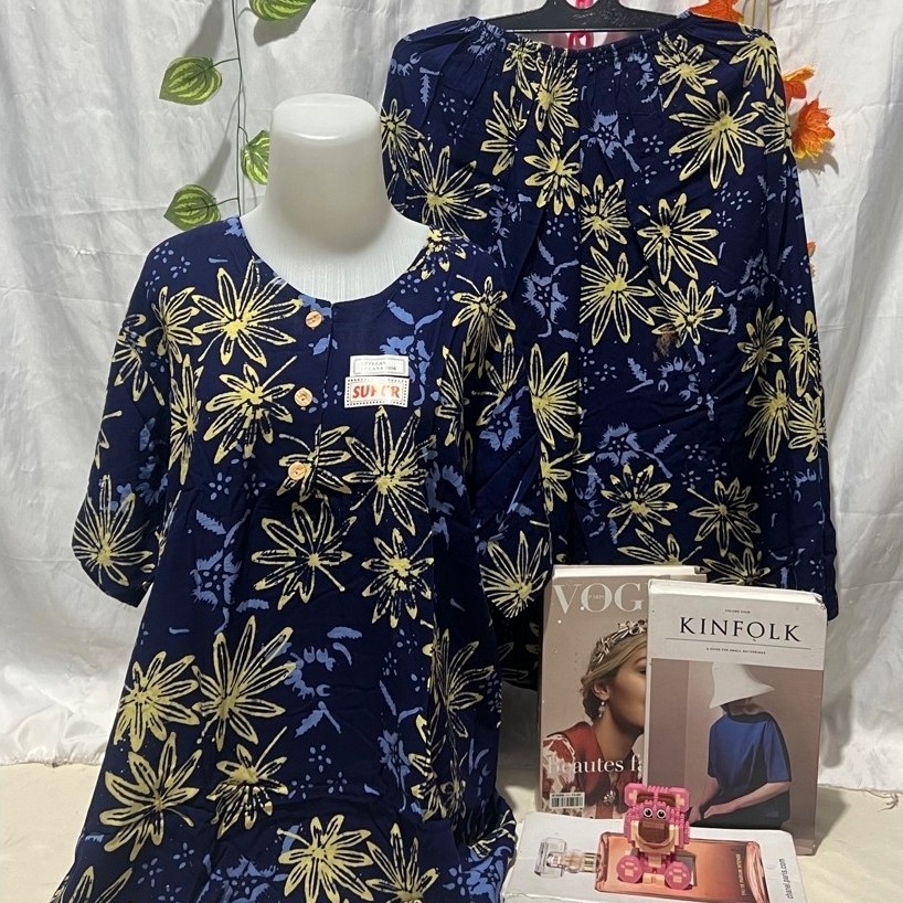Baju Tidur Celana Kulot Kencana Ungu Ukuran Jumbo LD 130cm Setelan RC Label Coklat Kencana Ungu