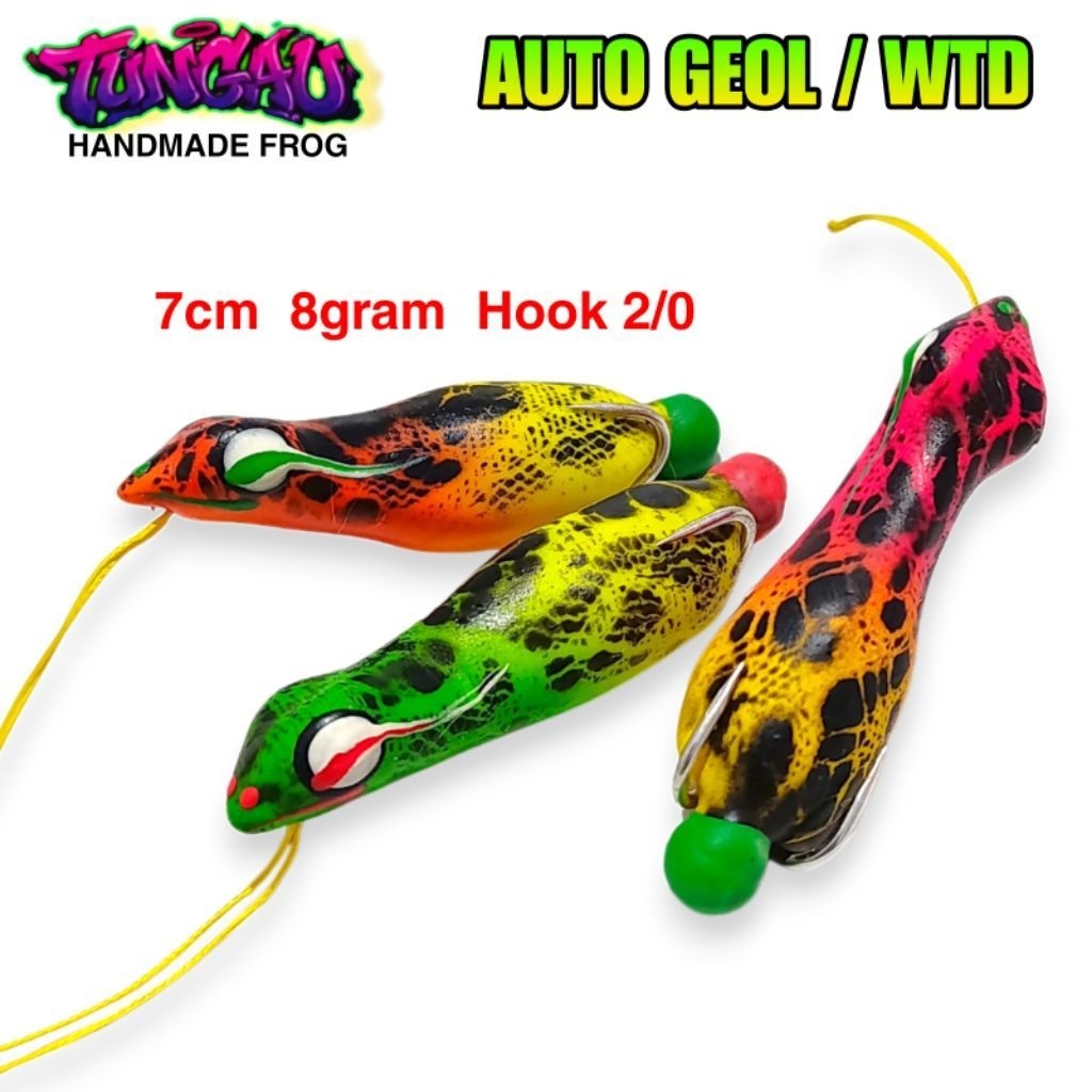 Soft Frog GEOL 7cm 8gr Body Tipis By TUNGAU LURE - Umpan Casting Gabus Auto WTD
