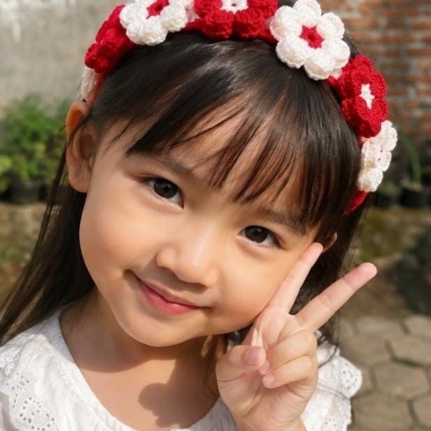 Bando bunga merah putih || bando pita merah putih