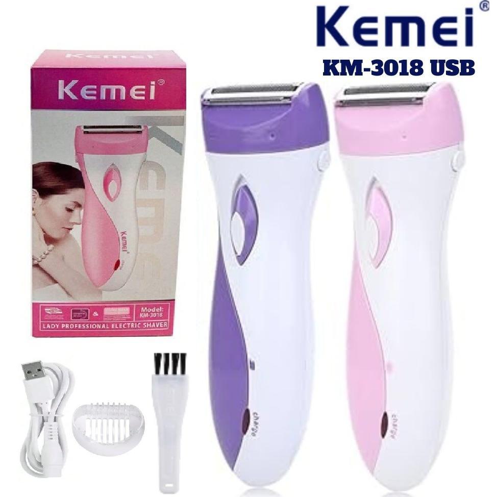 KM-3018 SHAVER KEMEI USB ALAT CUKUR RAMBUT BULU HALUS ELEKTRIK KM 3018