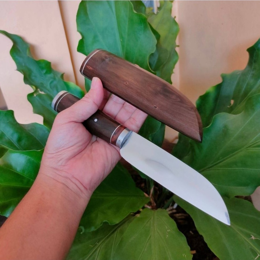 DC11 Handmade Herder kitchen knife, Pisau dapur dan seset model cap Garpu Herder dengan Baja DC11 ya