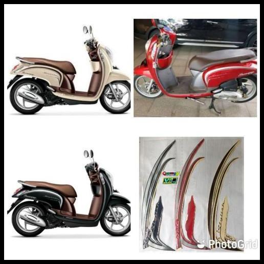 TERLARIS (ORI) STRIPING LIST BODY MOTOR SCOOPY STYLISH 2016 BIRU HITAM MERAH 