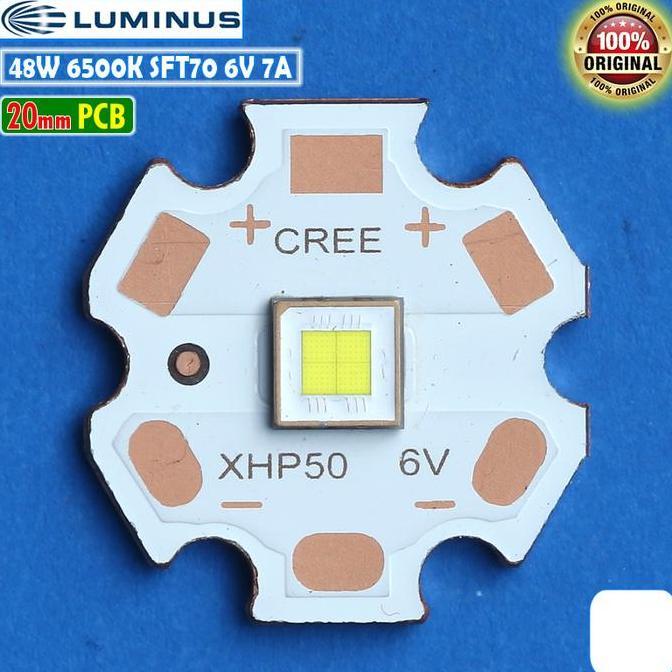 BEBAS ONGKIR - Luminus 48W 20mm SFT70 Putih 6500K SFT-70 6V Mata LED Senter Tembak 7A
