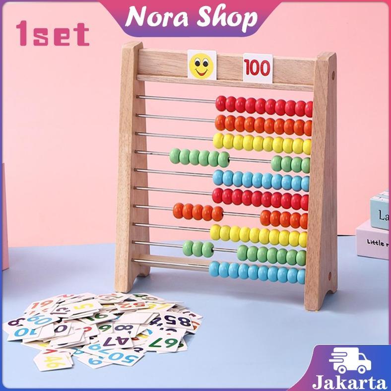 Sempoa Kayu Hitung Anak Sempoa Abacus Penghitung Matematika Kayu Mainan Pendidikan Diskon