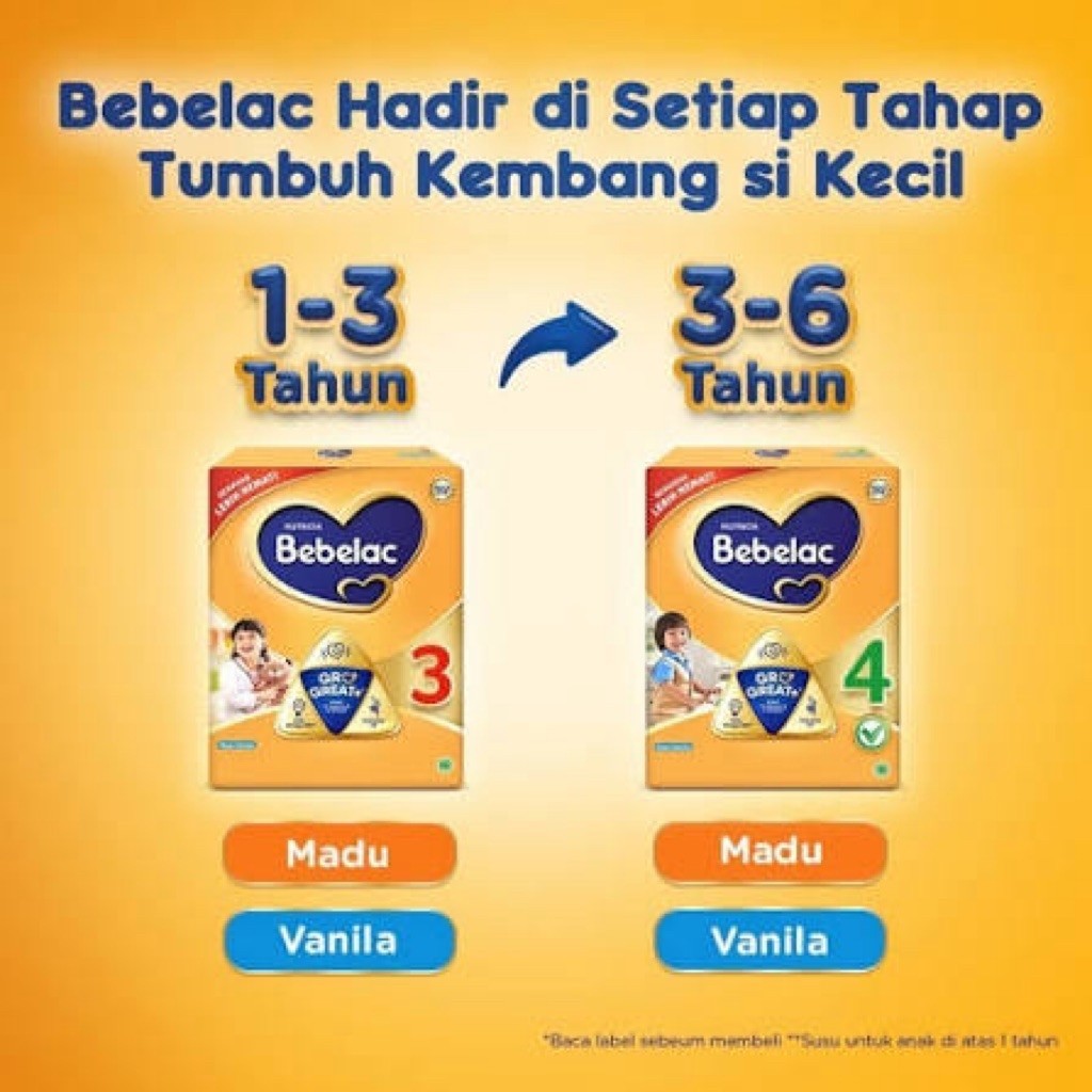 Bebelac 3 / 4 Vanila / Madu 775g / 800g / 1kg (1000g) & 1.8kg (1800g)