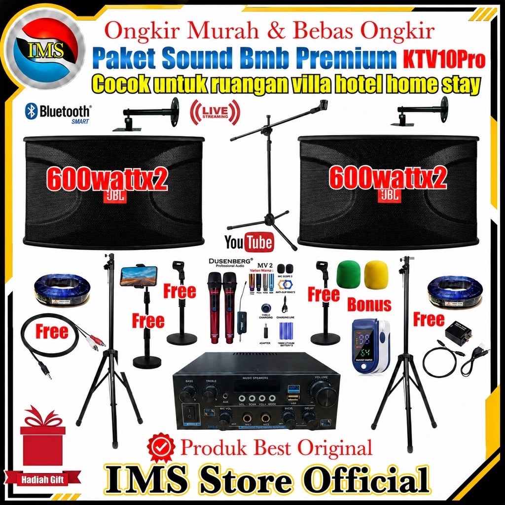 Paket sound system karaoke premium 1 set Tinggal pakai karaoke room KTv10Pro