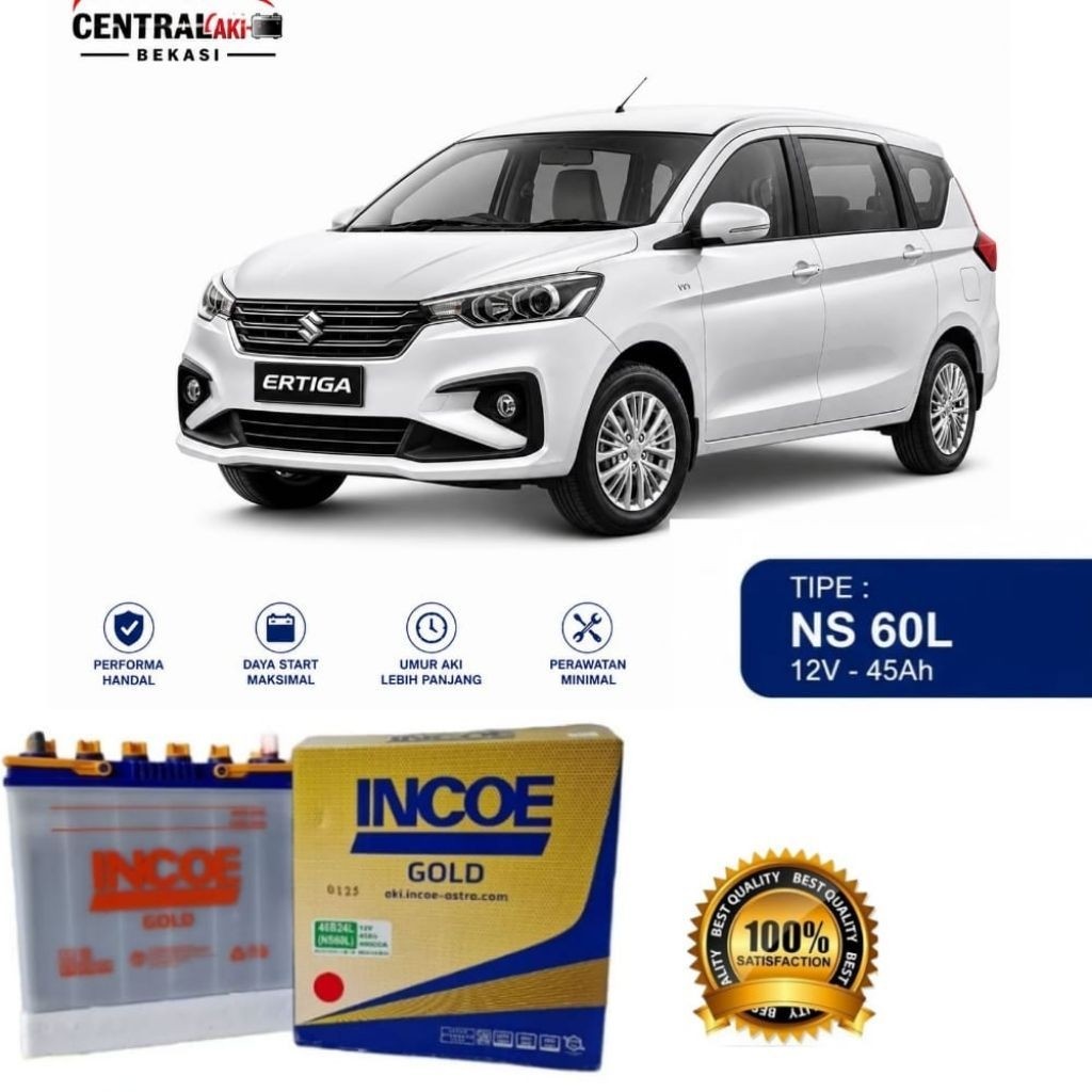 Aki basah incoe NS 60L 45 Amper grand Livina Ertiga