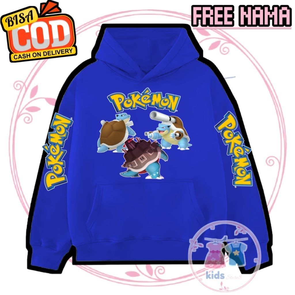 Jaket Hoodie Anak POKEMON BLASTOISE Jaket Anak Laki-laki Jaket Hoodie Anak POKEMON Legendary