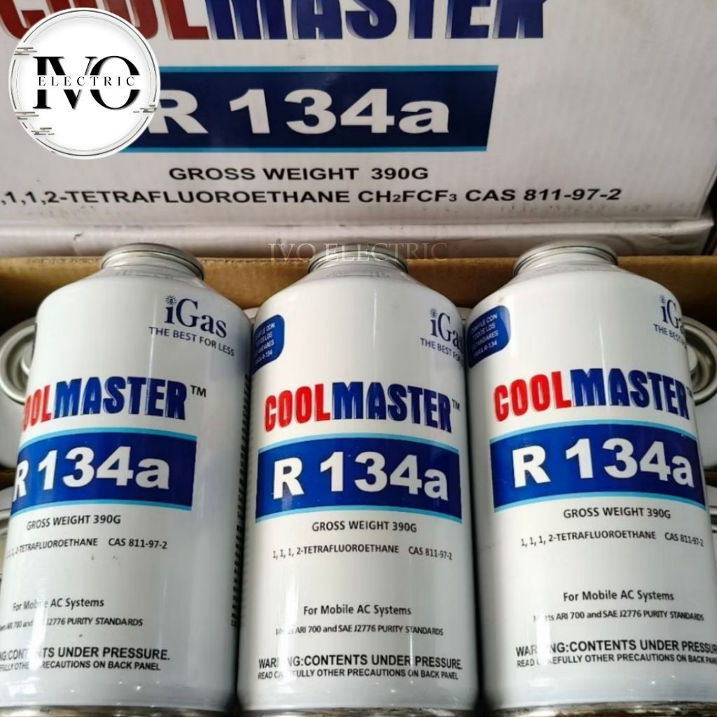 refrigerant kaleng R134A/R134/R 134. merk IGAS COOL MASTER 390 gram. harga/kaleng