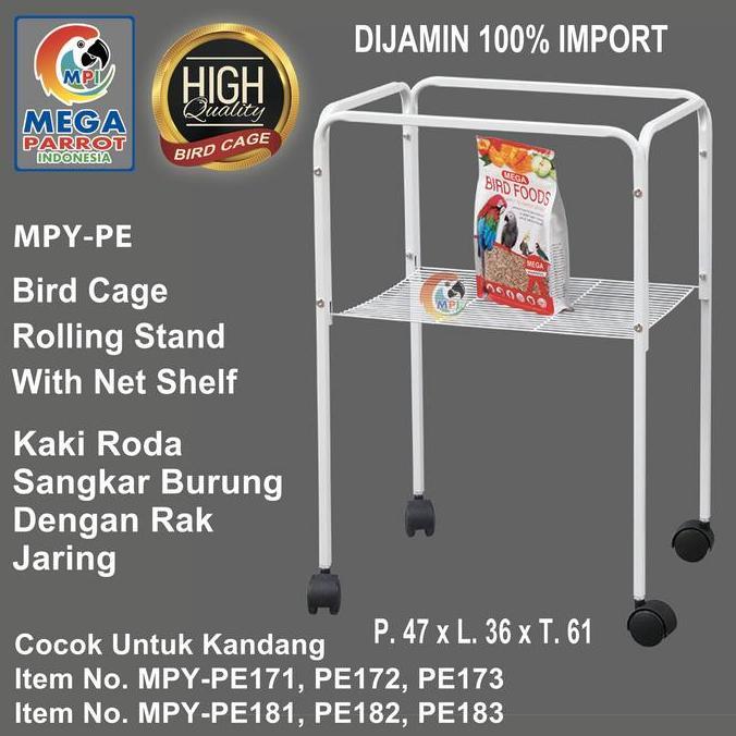 Kaki Roda Kandang Atau Sangkar Burung Dengan Rak Jaring MPY-PE