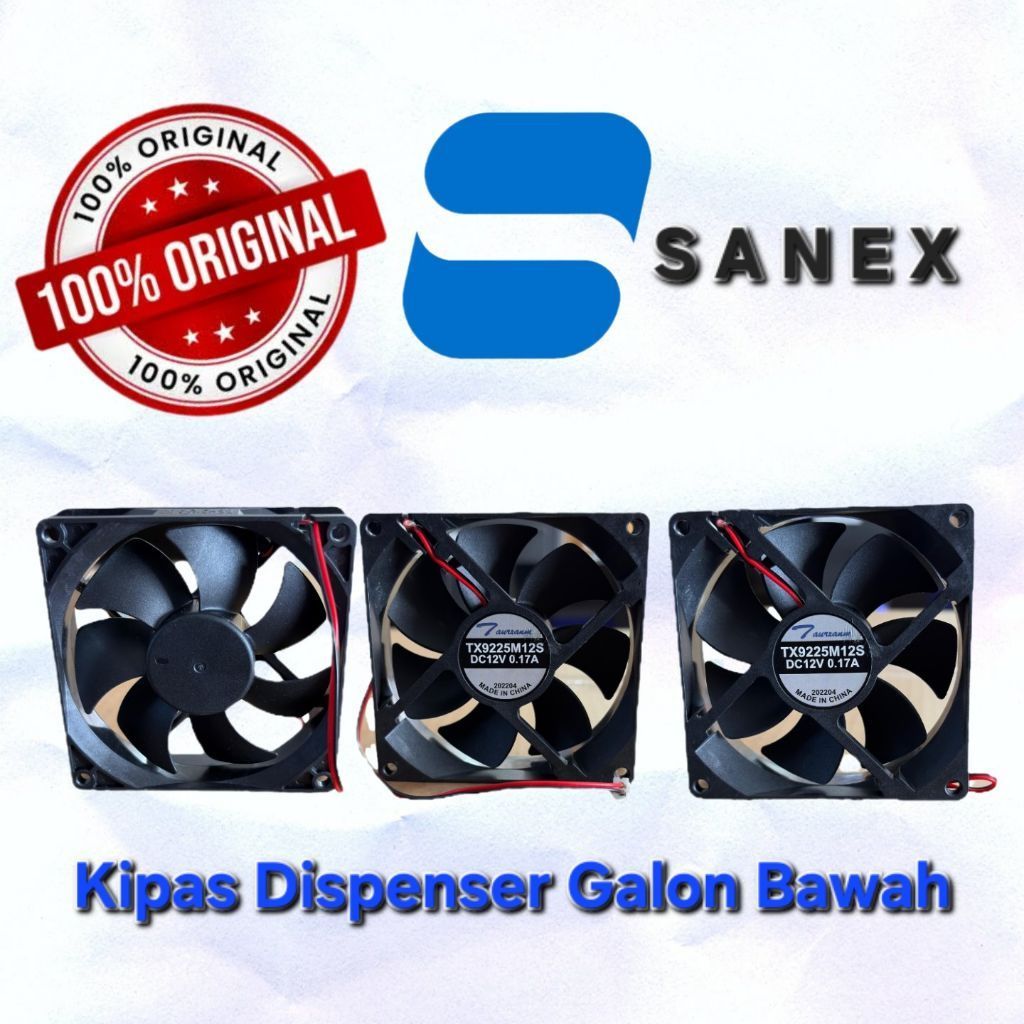 Kipas Dispenser SANEX Galon Bawah TX9225M12S DC12V 9×9 0.17A | Fan Cooling Sanex