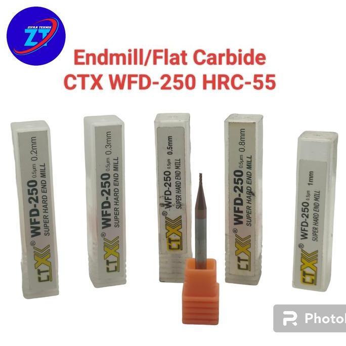 Mquinas - Endmill Flat Carbide Ctx Wfd-250 0,2 0,3 0,4 0,5 0,8 1 1,5 2 2,5 3Mm